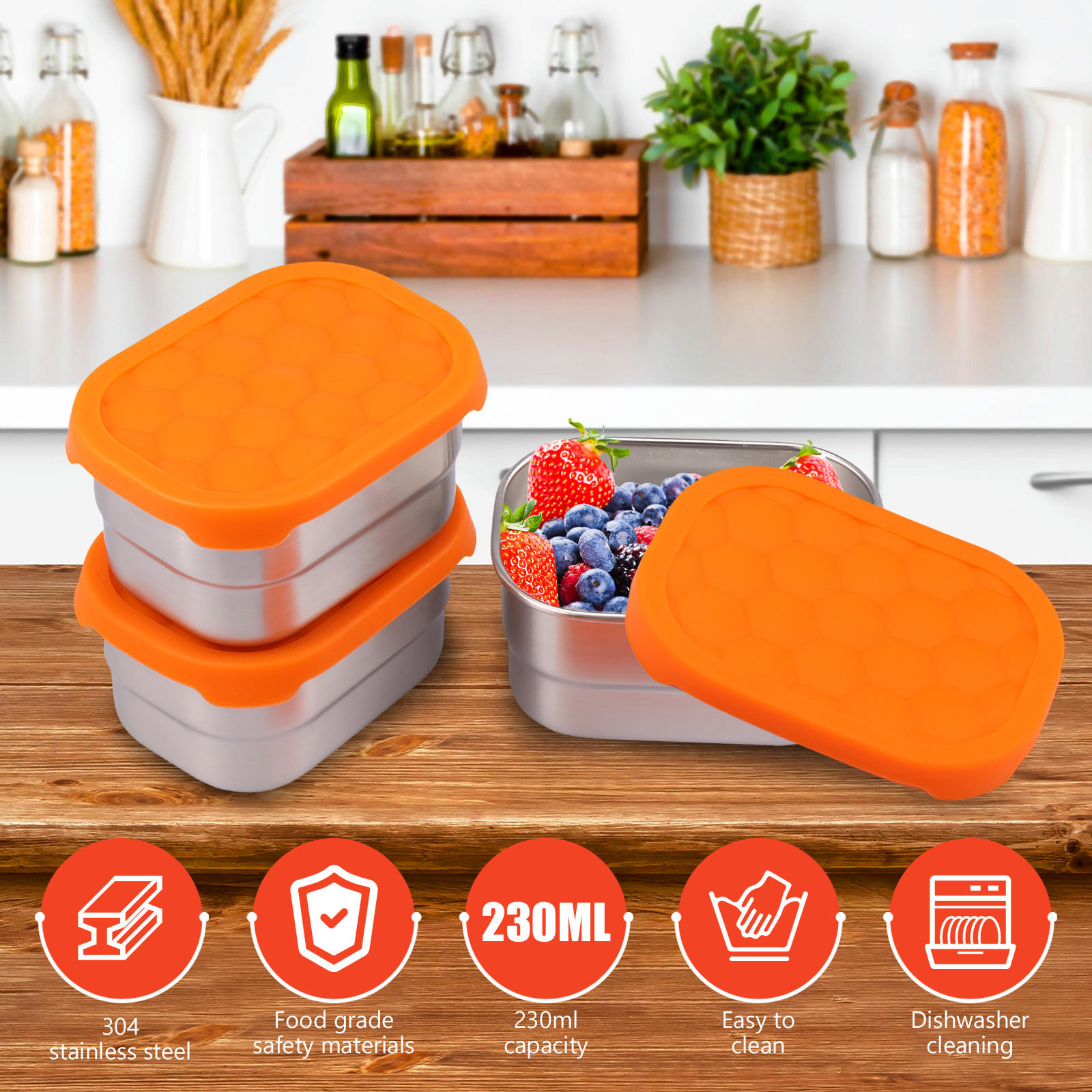 3Pcs Portable 304 Stainless St - đánh giá và giá Stainless Lunch Box